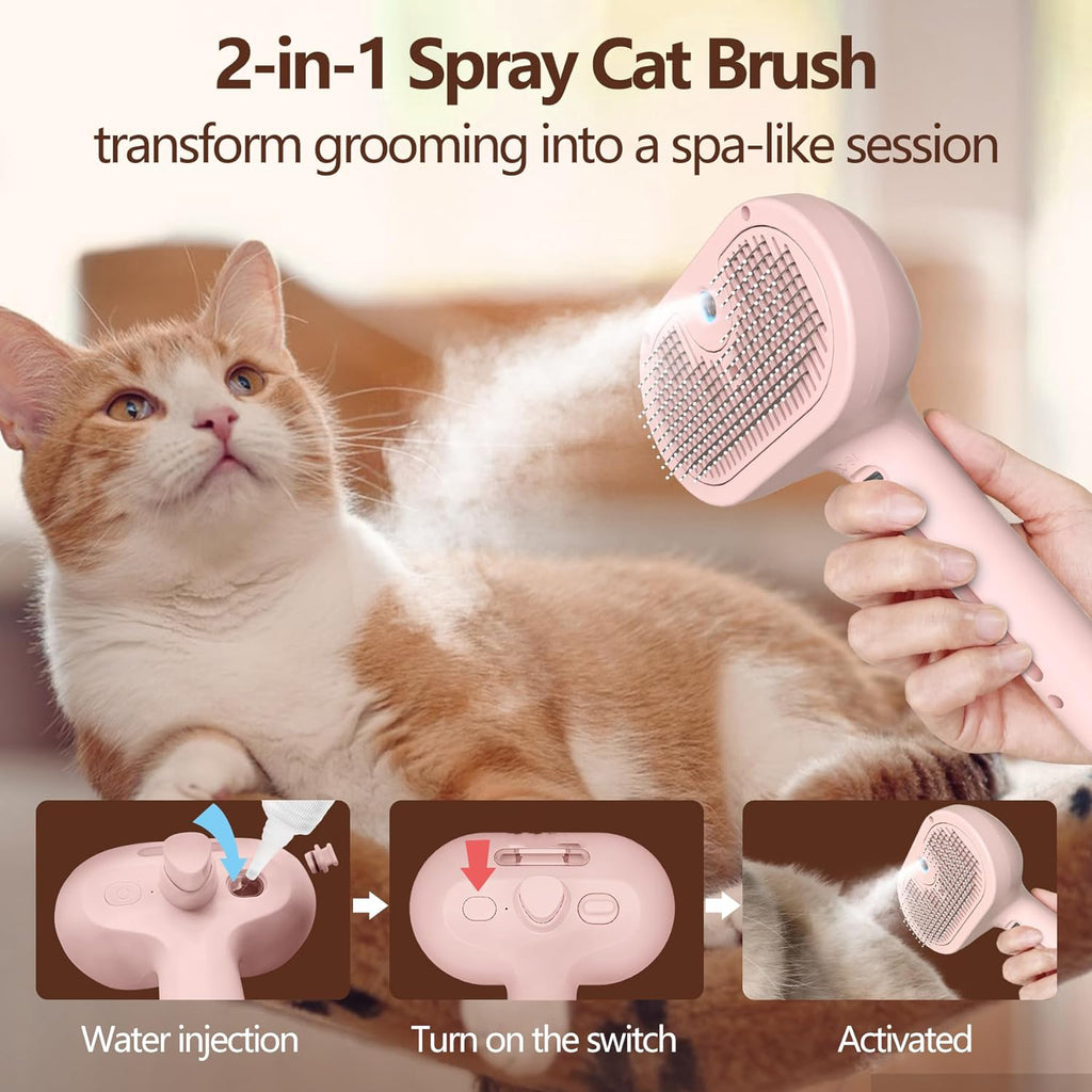 3 in 1 Self Cleaning Cat Steam Brush