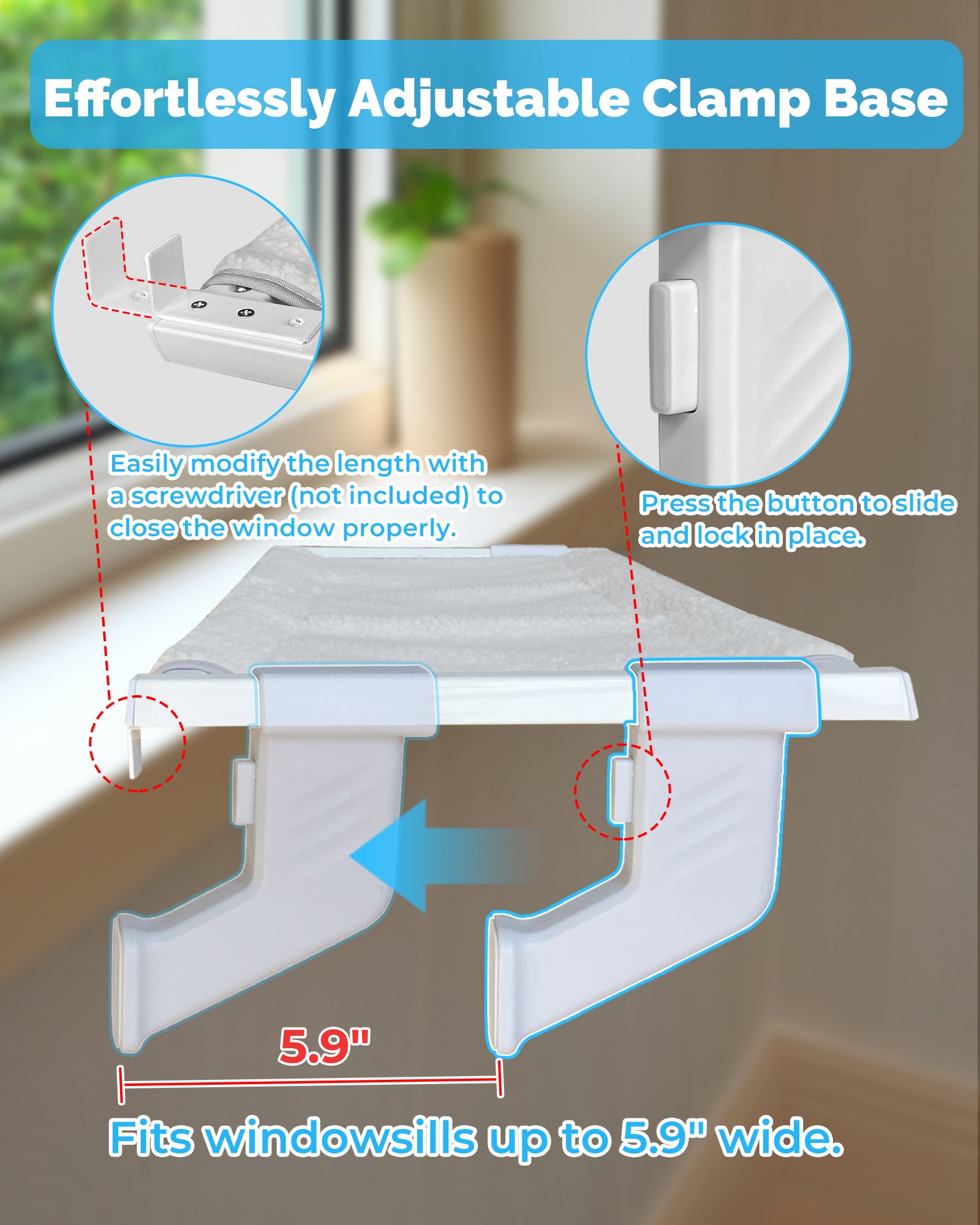 Heavy-Duty Cat Window Sill Perch