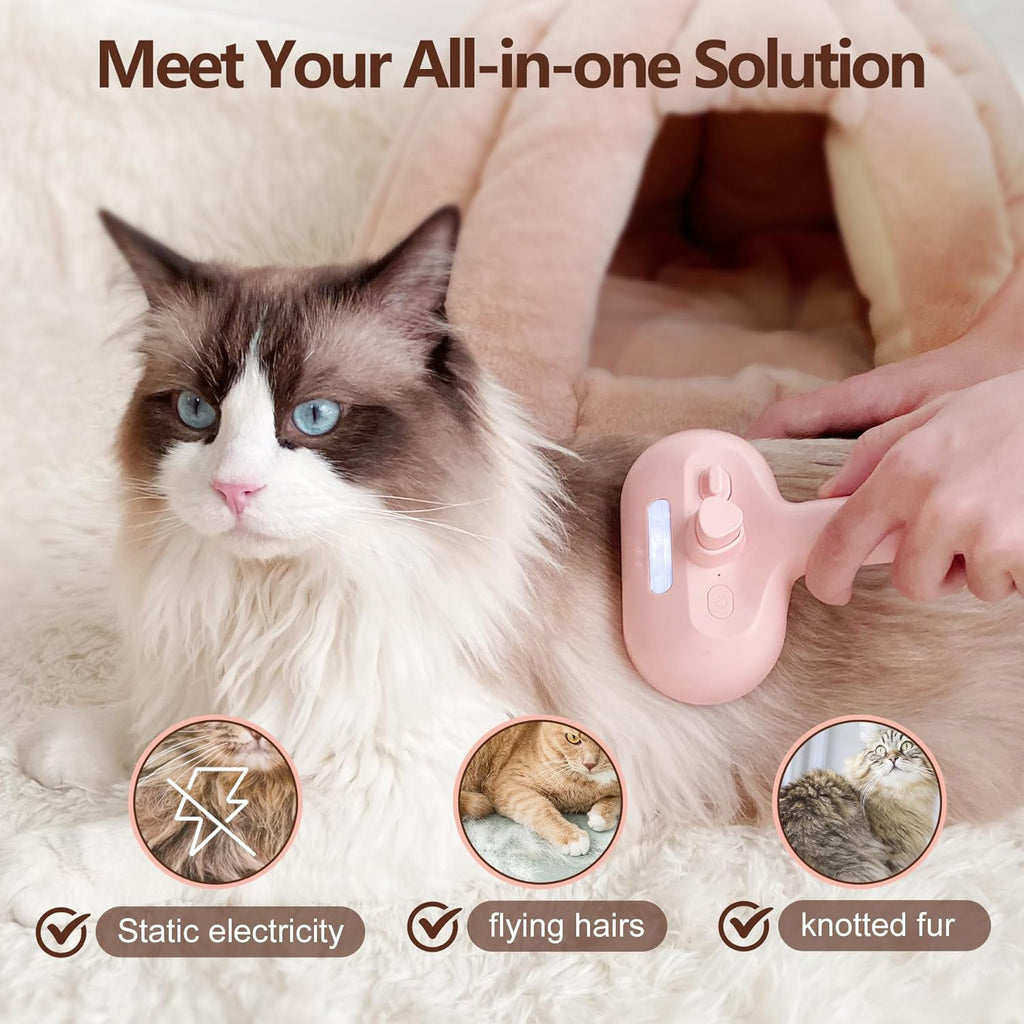 3 in 1 Self Cleaning Cat Steam Brush