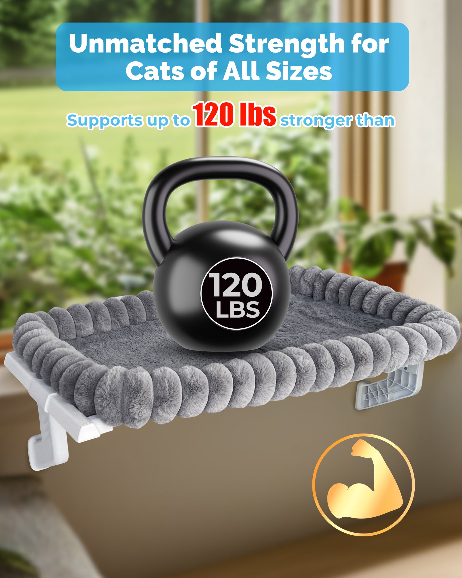 Cat Window Sill Perch with Plush Cover