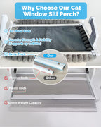 Cat Window Sill Perch with Plush Cover