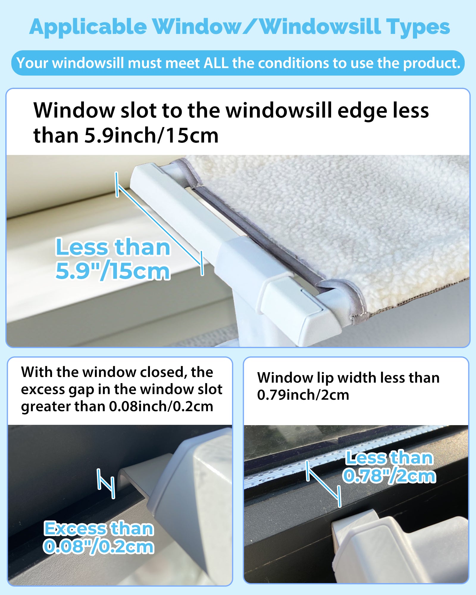 Heavy-Duty Cat Window Sill Perch