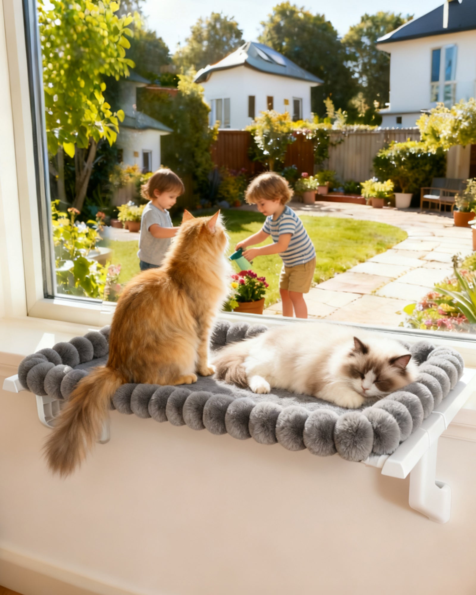 Cat Window Sill Perch with Plush Cover
