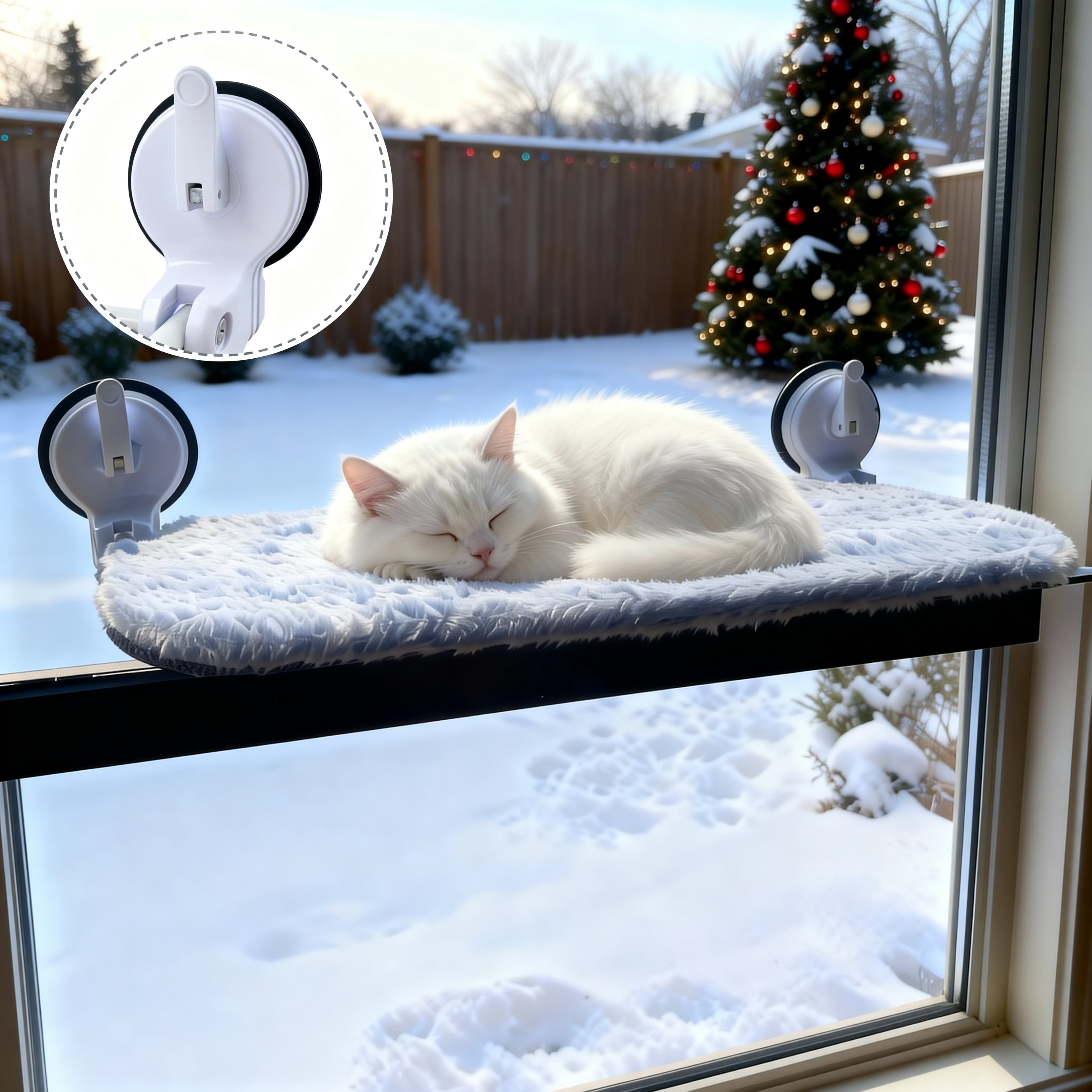Cat Window Perch with Lever Lock Suction Cups