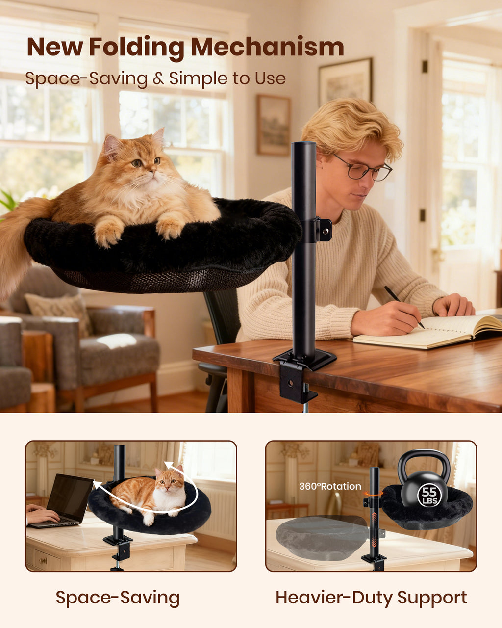 Foldable Cat Desk Bed