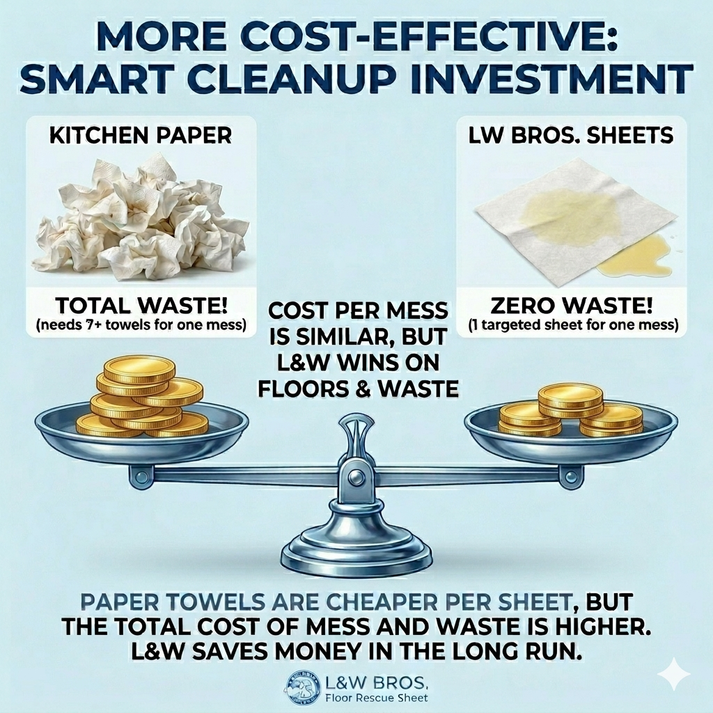 L&W BROS. 15s Pet Floor Rescue Absorbent Sheets