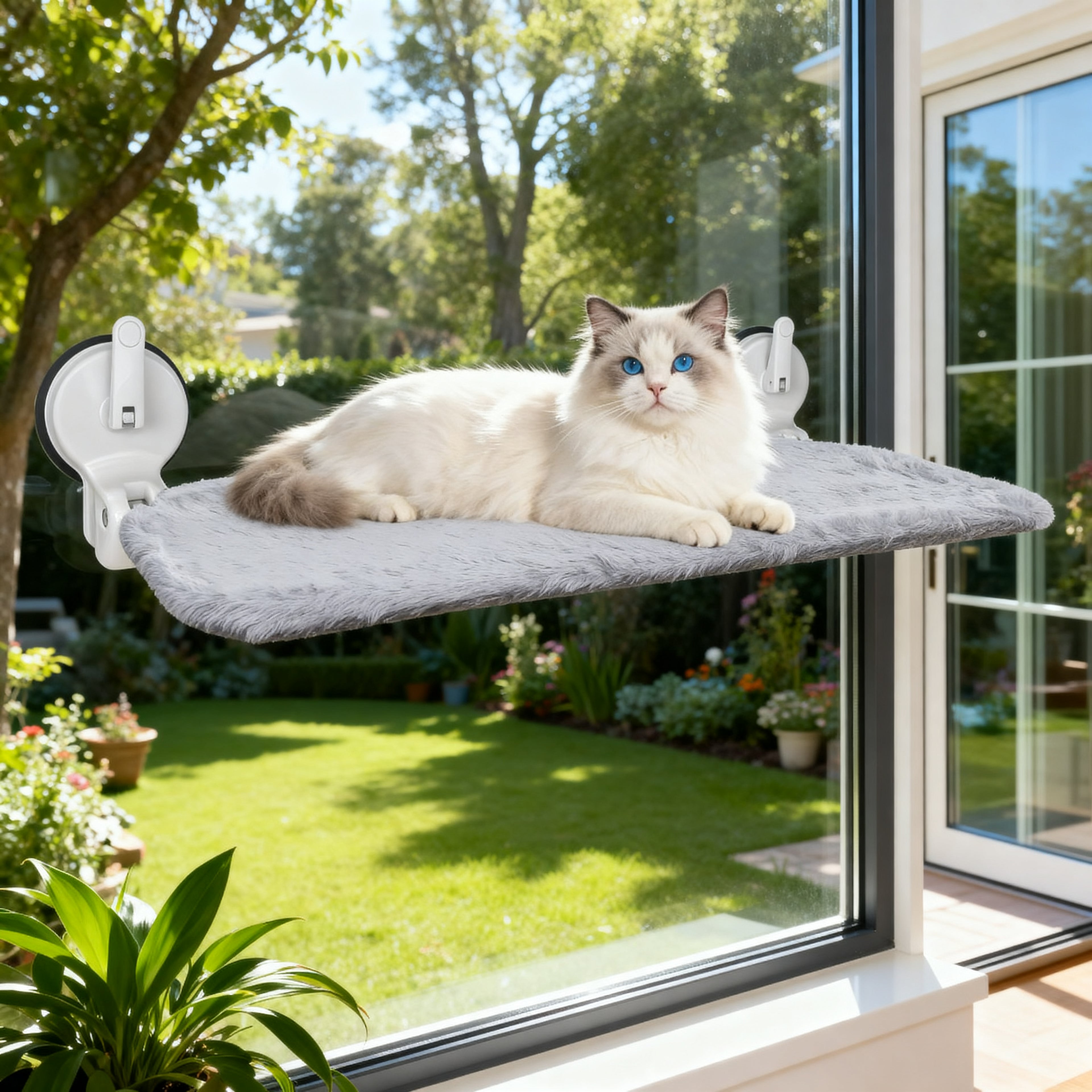 Cat Window Perch with Lever Lock Suction Cups