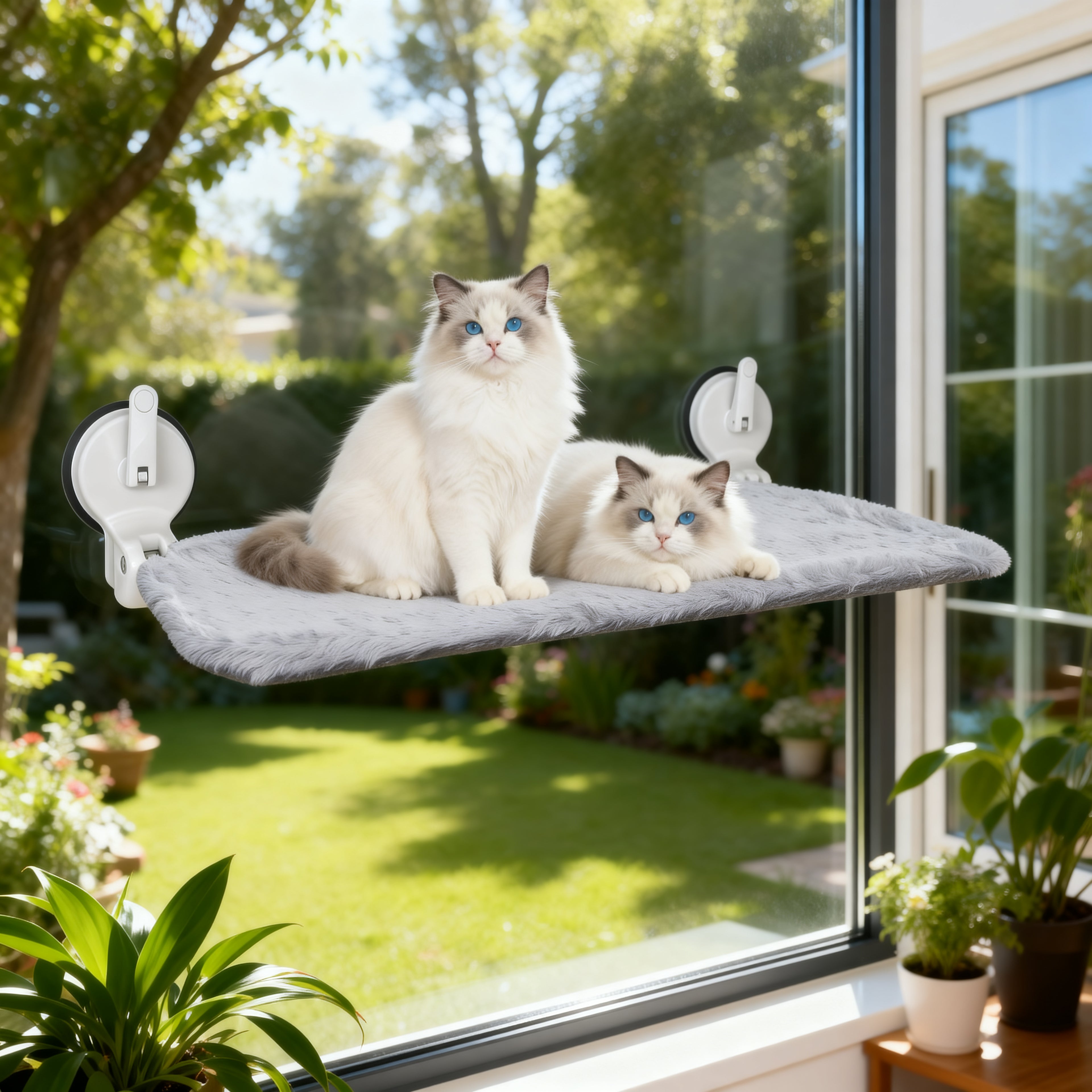 Cat Window Perch with Lever Lock Suction Cups