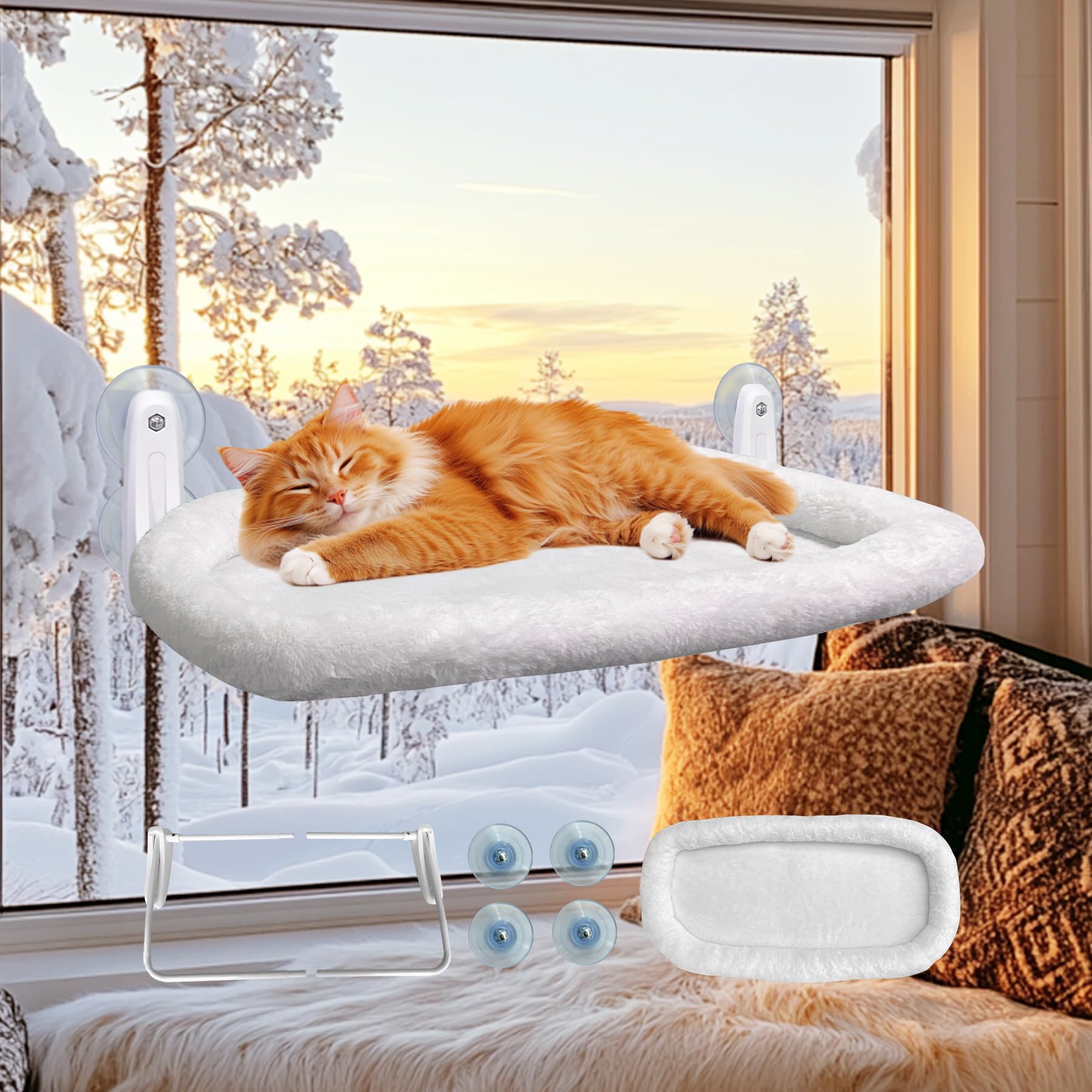 Cat Window Perch with Cushion Bed