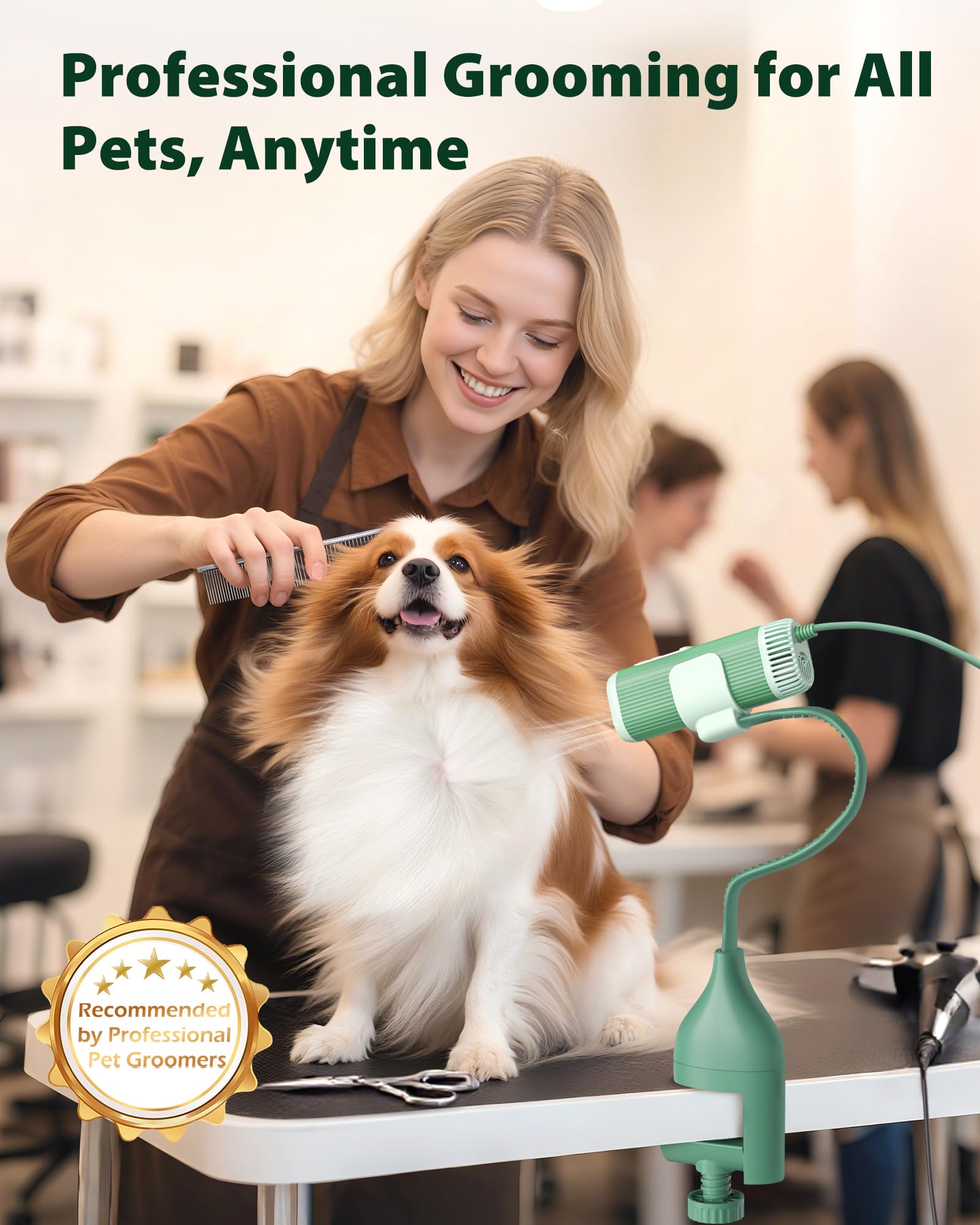 Hands-free Pet Dryer with Table Clamp